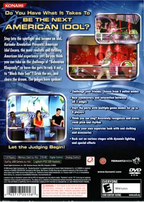 Karaoke Revolution Presents - American Idol Encore box cover back